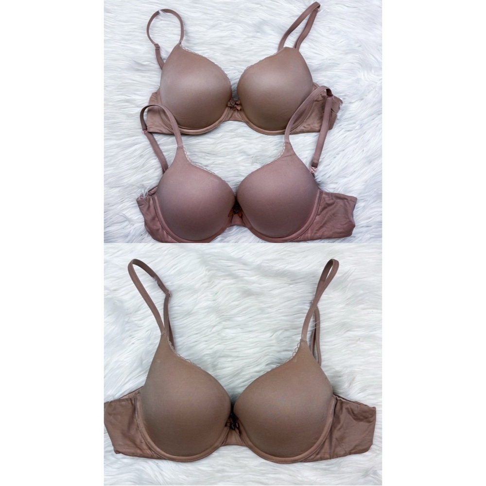 LOT 3 Victoria's Secret Body By Victoria Perfect Shape Bra Nude Cream 36B AS IS
